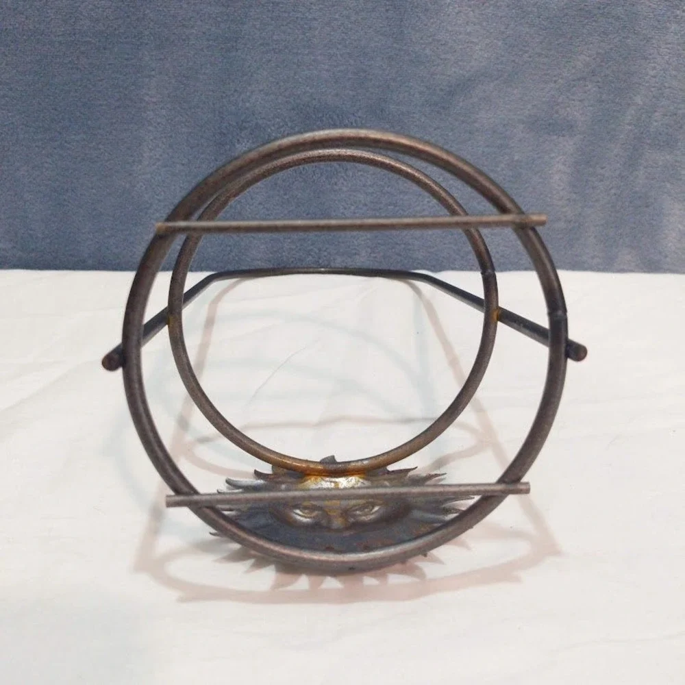 Vintage 1990s Celestial Sun Face Candle Holder Meal Stand Whimsigoth Boho 90s